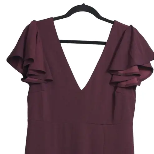 Birdy Grey Hannah Empire A Line Dress XXL Cabernet Red Solid Lined Maxi New