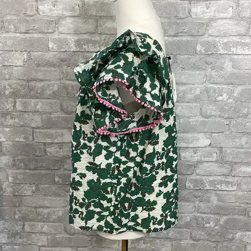 THML  Green and White Leaf Print Blouse thumbnail 2