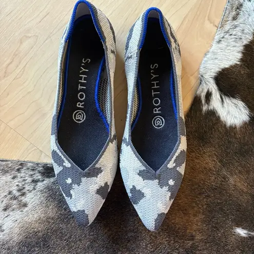 Rothy's ROTHY’S The Point Ash Grey Camo Print Flats Retired Rare Color Size 6