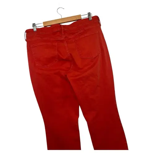 NYDJ Jeans Womens 14 Red Alina Ankle Denim Frayed Hem Lift Tuck Technology