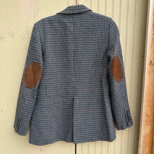 ZARA  Wool Blend Houndstooth Plaid Patch Elbow Blazer - Image 4