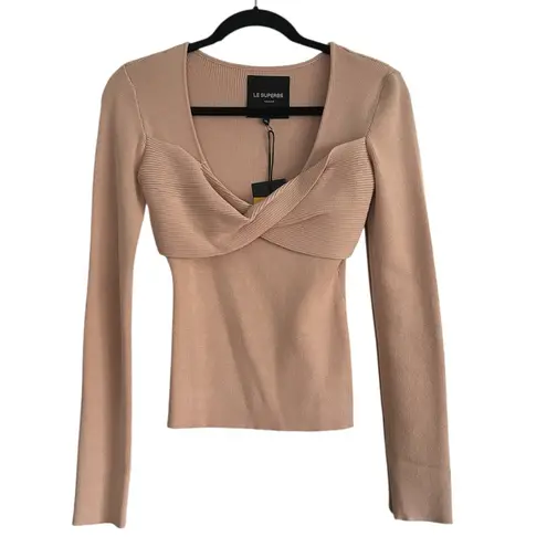 LE SUPERBE TWISTED SISTER TOP in NUDE NWT Size XS