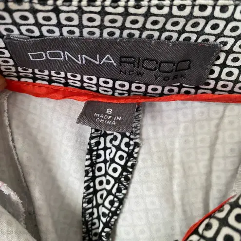 Donna Ricco sz 8 black white slack office dress pants