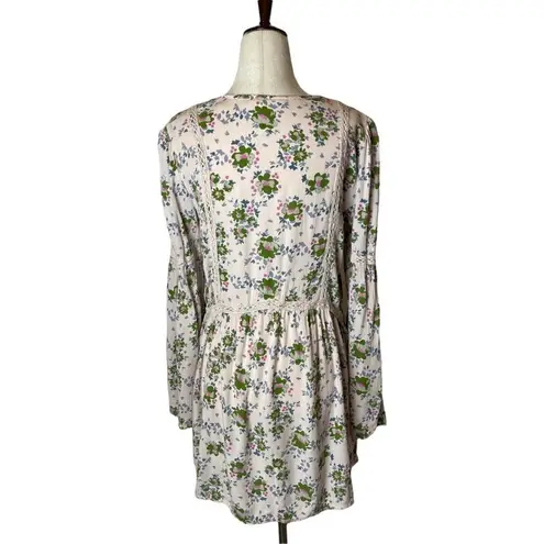 Matilda Jane Pink Floral Ruffle Like A Lady Bell Sleeve Top Tunic Size S