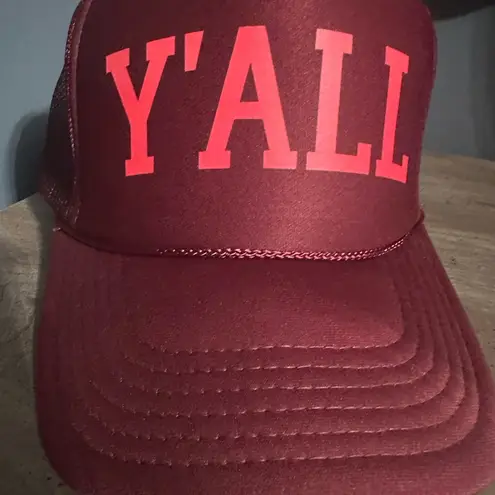 OTTO Burgundy Trucker Hat with western charms Red