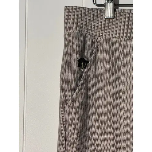 Betabrand Herringbone Bootcut Dress Pant Yoga Pants Tan/Black Large