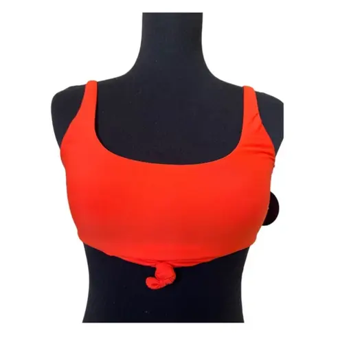 Lulus Lulu’s🦎Chasing Waves Red Orange Knotted Bikini Top🌵