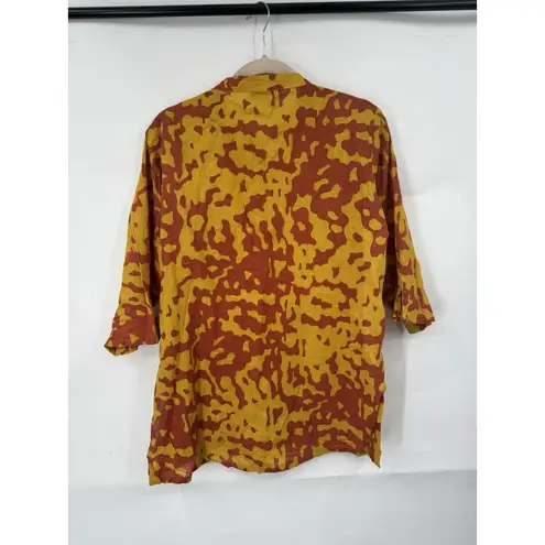 Seasons Retro Bohemian Tunic Women Large Orange Yellow Casual Funky