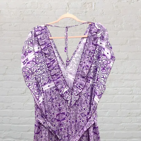 Feather Find Purple Sequin Paisley Kaftan Maxi Dress NWOT Size undefined