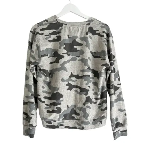 Sundry Women’s Camo Long Sleeve Crewneck Sweatshirt Grey Black Size XS 0-2