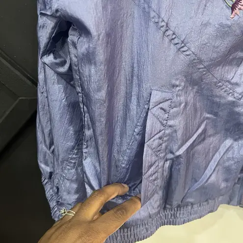 Vintage Advantage by Wilson Windbreaker Jacket Floral Embroidered Women’s Large Purple