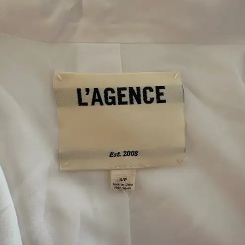 L'Agence L’AGENCE White Satin Belted Blazer NWOT Size Small