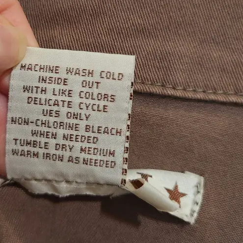 Vintage A.M.I Brown Retro Long Sleeve Snap Fringe Trim Crop Blazer Jacket Large