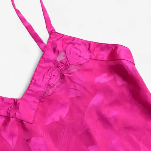 COURTNEY SR CO. INTIMATE Late 80s Early 90s Lingerie Pink Satin Bodysuit Size M