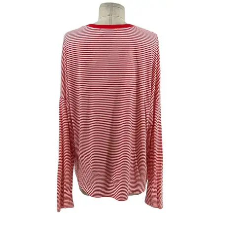 Marine layer Valerie Longsleeve in Poinciana Red / White Size Large