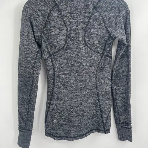 Lululemon  Runderful Zip grey activewear quarter zip long Sleeve Shirt size 2