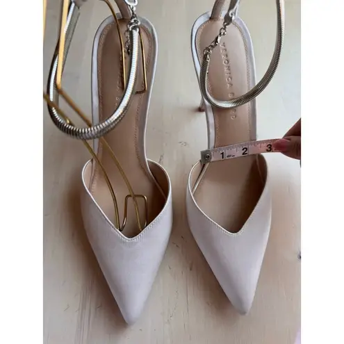 Veronica Beard ivory Lisa Chain Ankle Strap Pointed Toe Pump size 10