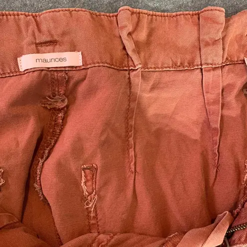 Maurice's Maurice’s rust color paper bag waist pants with a belt. Ankle length, size 6. thumbnail 6