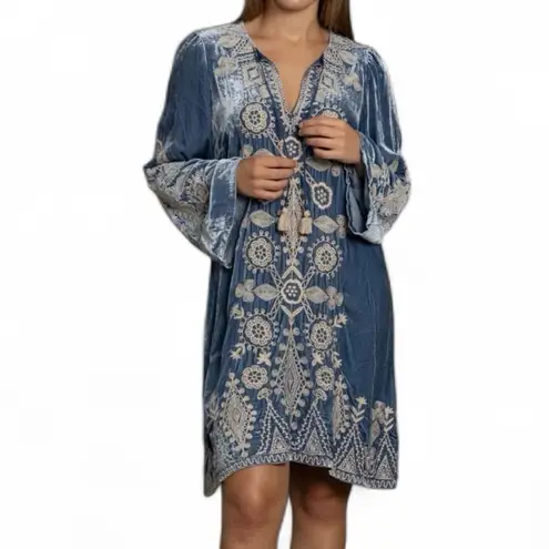 Johnny Was Liona heavily embroidered velvet dress NWT