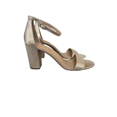 Kelly & Katie Hailee Sandal Womens Size 9M Beige Gold Shimmer 3.5 in Heel NEW
