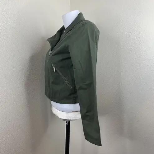 Stüssy Stussy Moto Utility Military Asymmetrical Full Zip Jacket Sz M Fit S Safety Pin