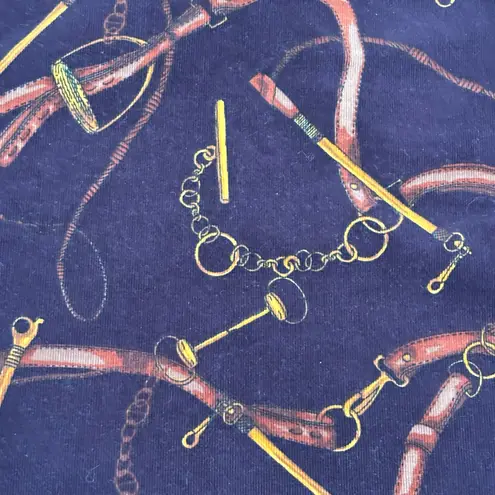 Vintage Y2K Talbots Equestrian Corduroy Mini Skirt Horse Bit Stirrup Print 14 Purple