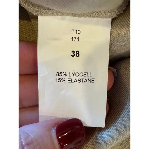 Atlein Shirt Women 4 Tan Beige Knit Sleeveless Asymmetric Neckline Tee