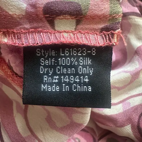 Johnny Was Pants Dreams of Vivanna 100% Silk Easy Pant Wide Leg Flowy Pink Sz XS