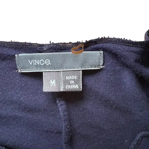 Vince Women's V Neck Dolman Sleeve Relaxed Fit Top Blouse Navy Blue Medium