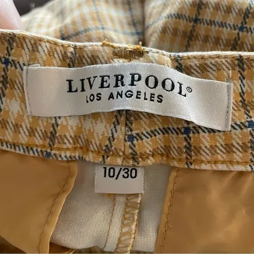 Liverpool Jeans Company Liverpool Yellow Plaid Printed Pattern Kelsey Knit Trouser