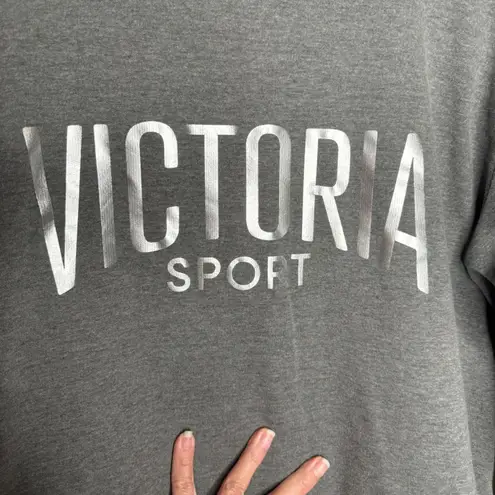 Victoria Sport Sweatshirt Cropped Pullover Long Sleeve Top Gray Size M Size M