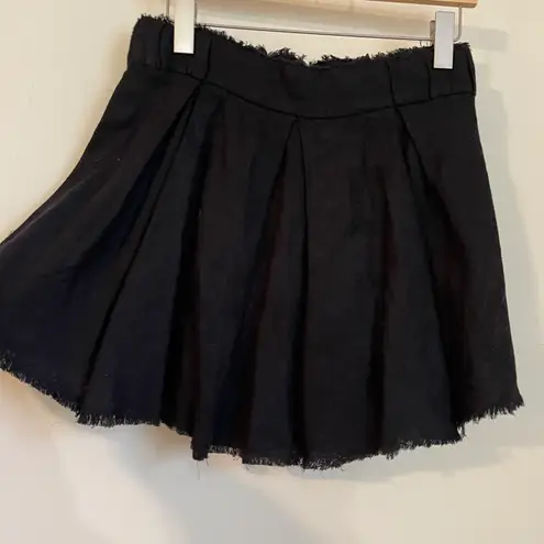 IRO Black Linen Pleated Mini Skirt