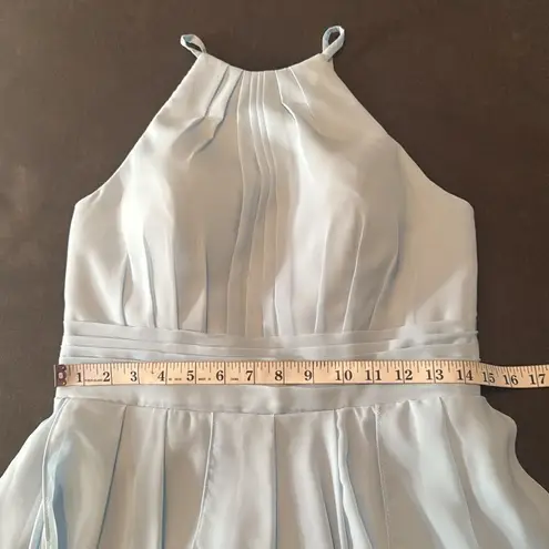 Women’s Short Pale Blue Homecoming Party Halter Dress Corset Back Size 8 **READ
