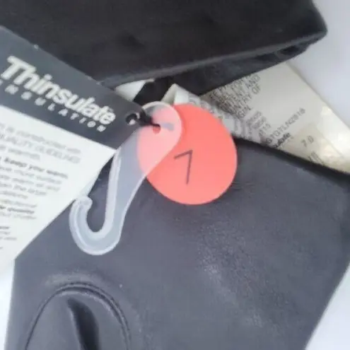 Isotoner 3M Thinsulate Lined Dark Brown Leather Vtg Women Size 7 Gloves NEW tags