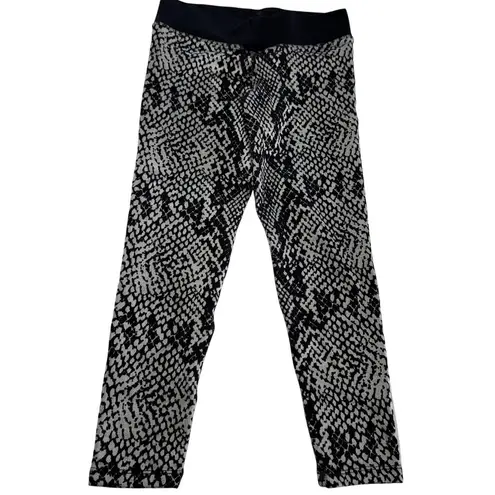 Nux Leggings Womens Small Black Gray Snake Print Vesper Capri High Rise Pants