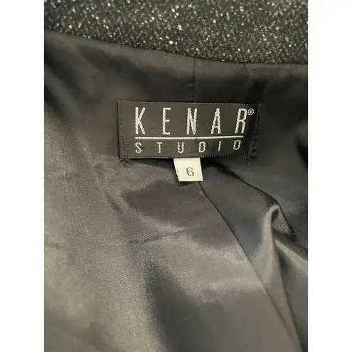 Kenar Studio Charcoal Tweed Wool Silk Blend Blazer size 6