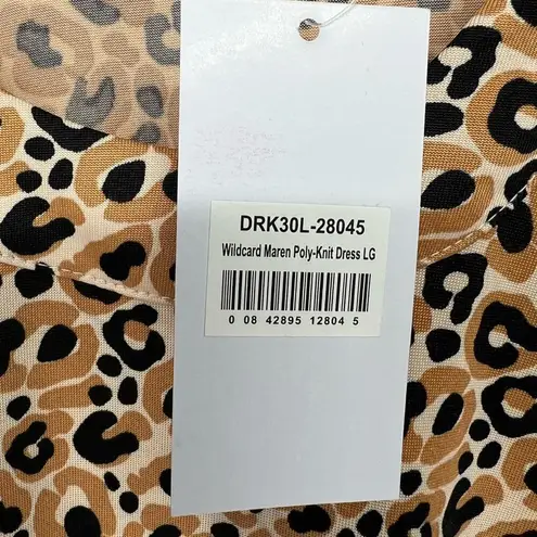 Buckhead Betties Wildcard Maren Animal Print Poly-Knit Long Sleeve Dress L NWT