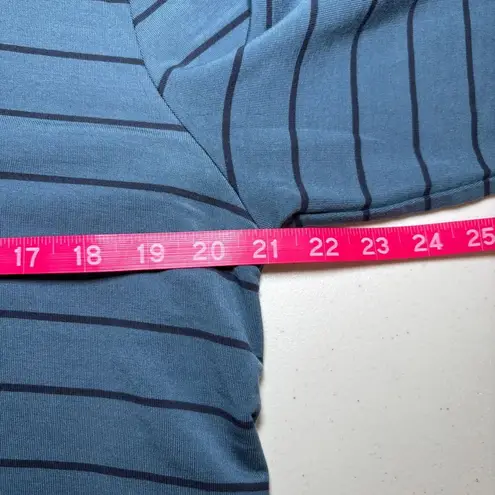 Garnet Hill Slate Blue Navy Striped Tunic XL Hankerchief Hem Boho Popover