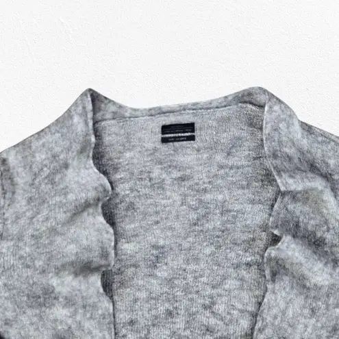 ALLSAINTS Light Grey Open Front Wool Alpaca Cropped Cardigan Sweater Size XL