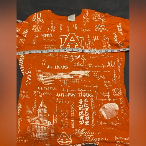 Creative Apparel Juniors/Teen  Auburn Tigers Tee Gently Used Orange & Whi…