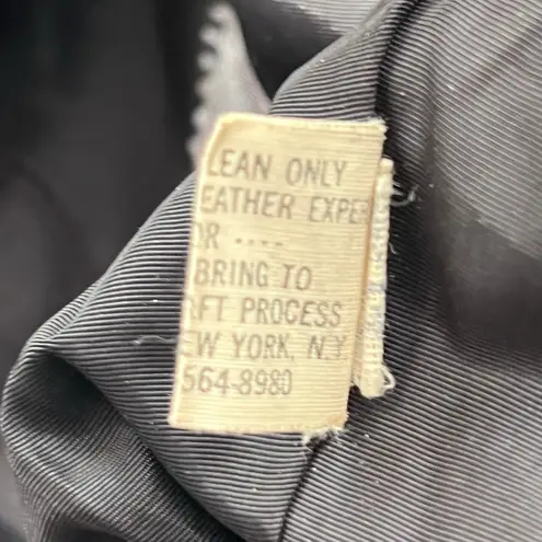 Vintage Black Leather Motorcycle Jacket motto jacket biker classic winter Size M