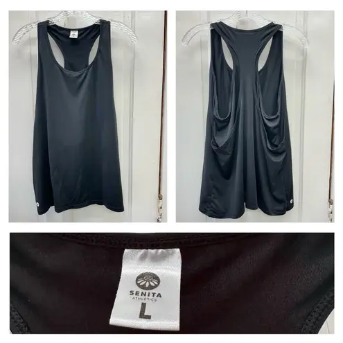 Senita Athletics Senita black athletic workout tank top women's large nursing