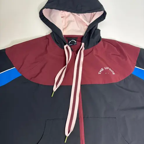 The Upside Colorblock Ash Hooded Windbreaker Jacket Full Zip 10 Black