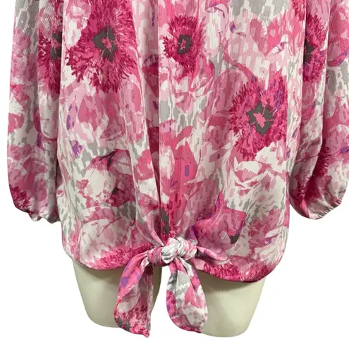 Allison Daley Floral Blouse Size 3X Pink