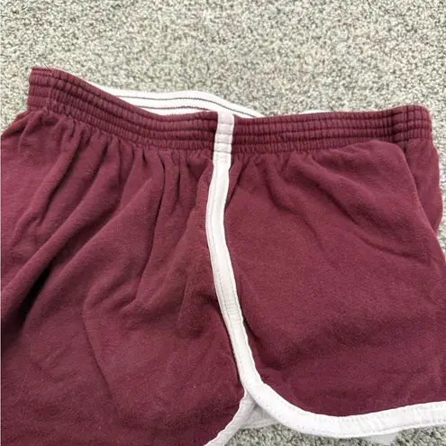 Maroon Knit Harvard Shorts Red
