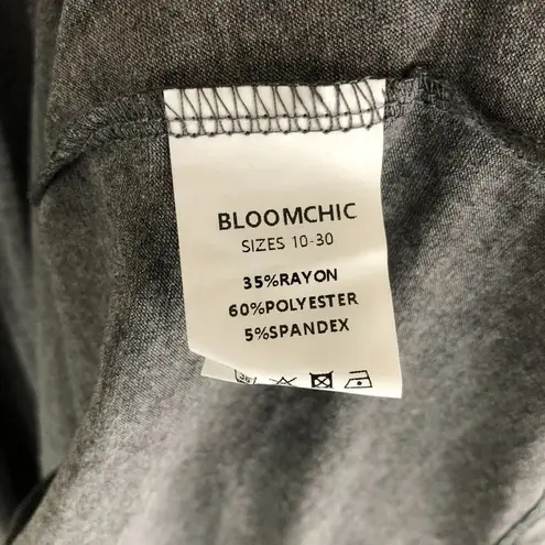 Bloomchic Solid Ruffle Sleeve Lace V Neck T-Shirt Gray 30