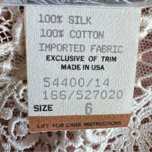 Jessica McClintock Vintage 80s Jessica McClintock Lord & Taylor Pink 100% Silk And Lace Top Size 6