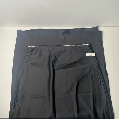 House of Harlow 1960 Satin Cropped Camisole & Maxi Skirt 2PC Set Black