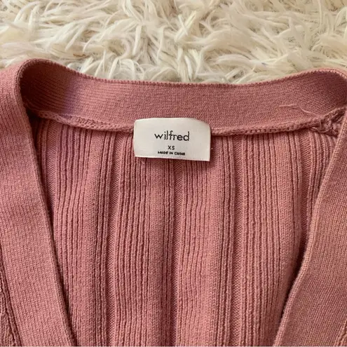 Aritzia Wilfred Plunge Front Cardigan in Pink Size XS