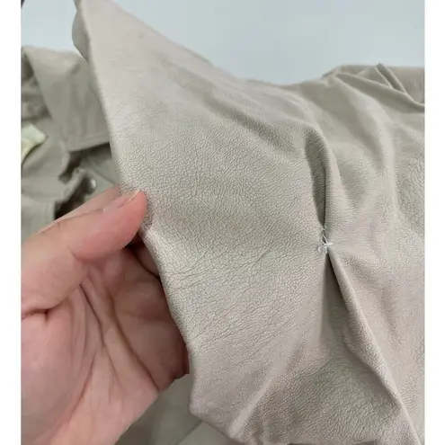 Sara Battaglia Shirt Jacket Womens 40 IT Size 6 US Taupe Tan Faux Leather